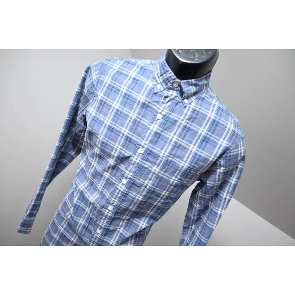 J Crew Dress Shirt Heathered Cotton Plaid‎ Long Sleeve Button Up Mens XS XSMALL